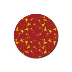 Background Pattern Texture Design Rubber Coaster (round) by Wegoenart