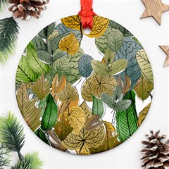 Illustration Sheet Autumn Color Drawing Ornament (round) by Wegoenart