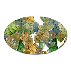 Illustration Sheet Autumn Color Drawing Oval Magnet by Wegoenart