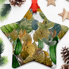 Illustration Sheet Autumn Color Drawing Star Ornament (two Sides) by Wegoenart