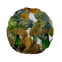 Illustration Sheet Autumn Color Drawing Standard 15  Premium Round Cushions by Wegoenart