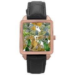 Illustration Sheet Autumn Color Drawing Rose Gold Leather Watch  by Wegoenart