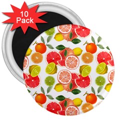 Citrus Fruit Seamless Pattern 3  Magnets (10 Pack)  by Wegoenart