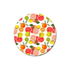 Citrus Fruit Seamless Pattern Magnet 3  (round) by Wegoenart