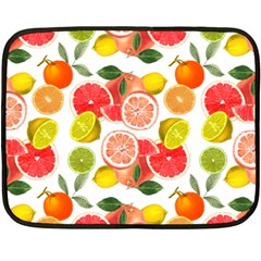 Citrus Fruit Seamless Pattern Fleece Blanket (mini) by Wegoenart