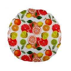 Citrus Fruit Seamless Pattern Standard 15  Premium Round Cushions by Wegoenart