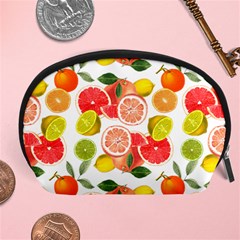 Citrus Fruit Seamless Pattern Accessory Pouch (large) by Wegoenart