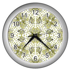 Background Pattern Texture Design Wall Clock (silver) by Wegoenart