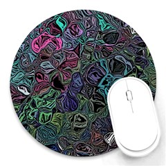 Background Pattern Texture Design Round Mousepads by Wegoenart