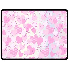 Valentine-background-hearts-bokeh Fleece Blanket (large)  by Zezheshop