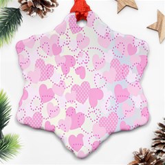 Valentine-background-hearts-bokeh Snowflake Ornament (two Sides)