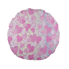 Valentine-background-hearts-bokeh Standard 15  Premium Round Cushions by Zezheshop