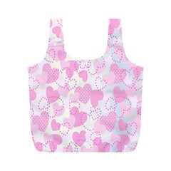 Valentine-background-hearts-bokeh Full Print Recycle Bag (m) by Zezheshop