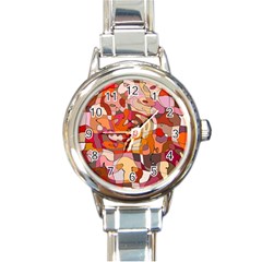 Abstract-ilustrasi Round Italian Charm Watch by nateshop