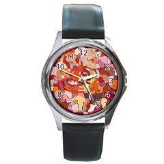 Abstract-ilustrasi Round Metal Watch by nateshop