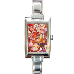 Abstract-ilustrasi Rectangle Italian Charm Watch by nateshop