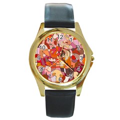 Abstract-ilustrasi Round Gold Metal Watch by nateshop