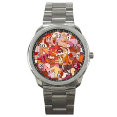 Abstract-ilustrasi Sport Metal Watch by nateshop