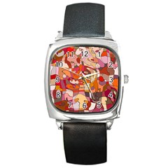 Abstract-ilustrasi Square Metal Watch by nateshop