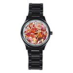 Abstract-ilustrasi Stainless Steel Round Watch Front