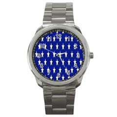 Banner-star Blue Sport Metal Watch by nateshop