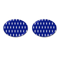 Banner-star Blue Cufflinks (oval) by nateshop