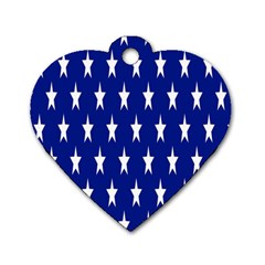 Banner-star Blue Dog Tag Heart (two Sides) by nateshop