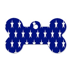 Banner-star Blue Dog Tag Bone (one Side) by nateshop