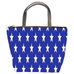 Banner-star Blue Bucket Bag by nateshop