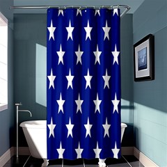 Banner-star Blue Shower Curtain 36  X 72  (stall)  by nateshop