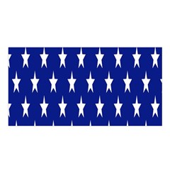 Banner-star Blue Satin Shawl 45  X 80  by nateshop