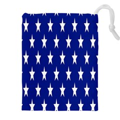 Banner-star Blue Drawstring Pouch (4xl) by nateshop