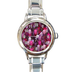 Cube-surface Round Italian Charm Watch by nateshop