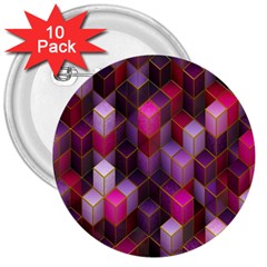 Cube-surface 3  Buttons (10 Pack)  by nateshop