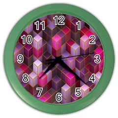 Cube-surface Color Wall Clock by nateshop