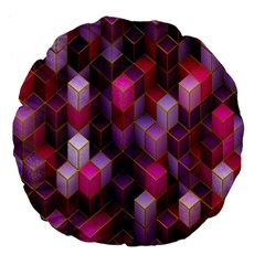 Cube-surface Large 18  Premium Flano Round Cushions by nateshop