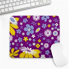 Floral-purple Yellow Large Mousepads by nateshop