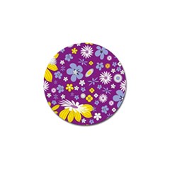 Floral-purple Yellow Golf Ball Marker (4 Pack) by nateshop