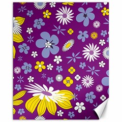 Floral-purple Yellow Canvas 16  X 20  by nateshop