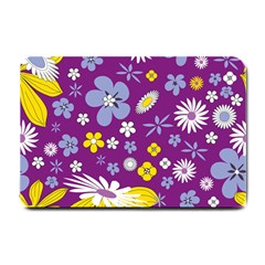 Floral-purple Yellow Small Doormat  by nateshop