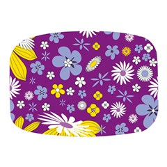 Floral-purple Yellow Mini Square Pill Box by nateshop