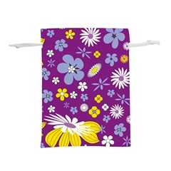 Floral-purple Yellow Lightweight Drawstring Pouch (s) by nateshop