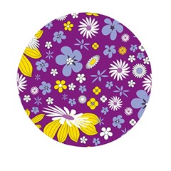 Floral-purple Yellow Mini Round Pill Box (pack Of 5) by nateshop