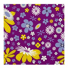 Floral-purple Yellow Banner And Sign 4  X 4 