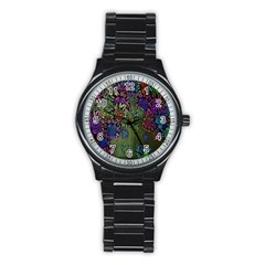 Flowers Stainless Steel Round Watch by nateshop