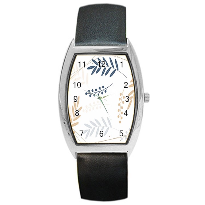 Flower-white Barrel Style Metal Watch