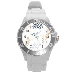 Flower-white Round Plastic Sport Watch (l) by nateshop