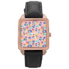 Ice-cream Rose Gold Leather Watch  by nateshop