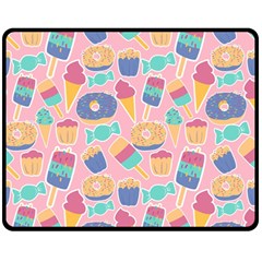 Ice-cream Double Sided Fleece Blanket (medium)  by nateshop