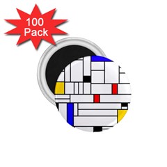 Illustration Geometric Abstract Plates Mosaic 1 75  Magnets (100 Pack)  by Wegoenart